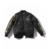 Shark Print Coat Autumn And Winter Fashion Brand Camouflage Sleeve Thickened Men'S Casual Cotton-Padded Clothes Coat
