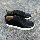Louboutin-style red bottom shoes european station exclusive cl red bottom studded shoes embroider men's sneakers black casualcouple style