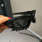 Trendy punk glasses dark series
