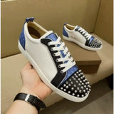 Louboutin-style red bottom shoes cl red bottom shoes european station export men's shoes rivet sneakers trendyflats breathable willow couple style