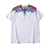 Marcelo Burlon T Shirt MB Colorful Wings Drops Pattern Men's and Women's Same Pure Cotton