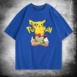 Men and Women Pokemon Pikachu T Shirt Cotton Short Sleeve T-shirt