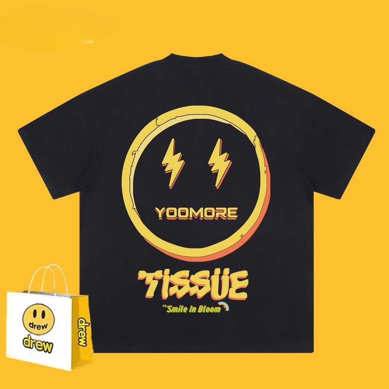 Drew T Shirts Lightning Smiley Print