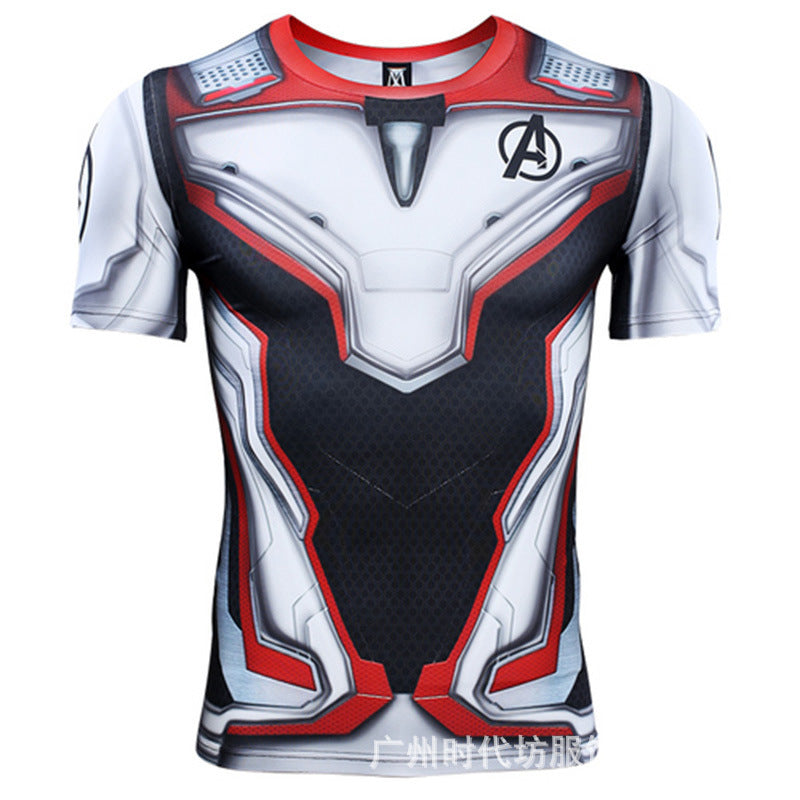 Marvel T Shirt Printed Scale Combat Clothes Marvel T-shirt Men's Short Sleeve Sports