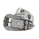 Hip-hop punk rhinestone belt skull punk style
