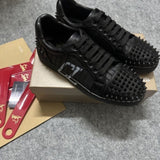 Louboutin-style red bottom shoes export europe station cl red bottom shoes electric embroidery low top high top men's shoes red bottom couple trendy rivets casualtie back