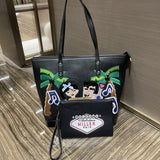 Chh Chrome Heart Leather Bag Embroidered Shoulder Bag Tote Bag