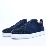 Louboutin-style red bottom shoes exportacl red bottom shoes rivets men's toe nails clcouple women's shoes rhinestone casualtrendy sneakers