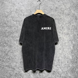Amiri washed t-shirt fat letterprinting short sleeves