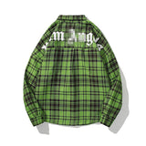 Palm Angels T Shirts Plaid Long Sleeve Shirt Men and Women Loose Shirt Coat