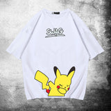 Men and Women Pokemon Pikachu T Shirt Summer Jingling Bao Ke Meng Loose Large Size