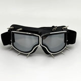 Trendy punk glasses retro leather binding