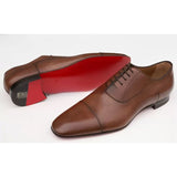 Louboutin-style red bottom shoes embroidered shoes fashioneasiest for matchcasual business thick sole glossy gentleman leather shoes red bottom wedding cl men's shoes