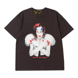 Marilyn Manson T Shirt Vintage Distressed Printed Hip Hop Heavy Vintage Short Sleeve Men's and Women's T-shirt