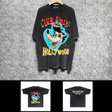 Amiri washed t-shirt smoke gray wolf printing short sleeve
