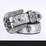 Hip-hop punk rhinestone belt skull alloy belt