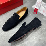 Louboutin-style red bottom shoes spring and summer аcl red bottom gentleman leather shoes men's genuine leather patent leather british style casual youth breathable large size business