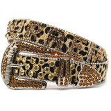 Hip-hop punk rhinestone belt leopard print supreme accessories