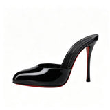Louboutin-style red bottom shoes exportfrenchcl red bottom women's stiletto shoes sexy pointed toe flatsflats high heels fish mouth women's shoes