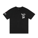 Vlone T Shirts Character Butterfly Red Flower Large V Printed Short Sleeve T-shirt Men and Women Hip Hop Half Sleeve