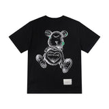 We11 Done T Shirts We11done Logo Green Label Bear Print Summer Casual Men and Women Same Style