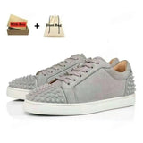 Louboutin-style red bottom shoes european station cl rivet shoes casual sneakers sneakers fashioneasiest for match loafers genuine leather shoes