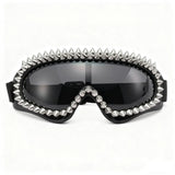 Trendy punk glasses retro rivets