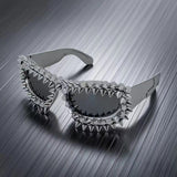 Trendy punk glasses special-shaped spikes and rivets
