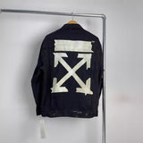 Off White Jacket Spring and Autumn OW Yellow Rubber Strip Denim Casual Denim Jacket