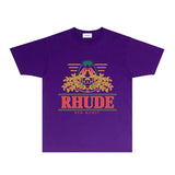 Rhude T Shirts Printed Trendy Pure Cotton