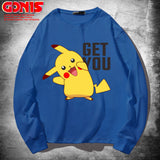 Men and Women Pokemon Pikachu T Shirt Anime Peripheral Long Sleeve T-shirt