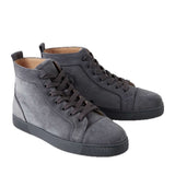 Louboutin-style red bottom shoes wintercl red bottom rivetsexport high-top sneakers tie back round toe cow suede casual shoes