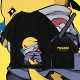 Men and Women Pokemon Pikachu T Shirt Cotton Short Sleeve T-shirt