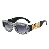 Trendy punk glasses diamond square