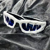 Trendy punk glasses shark teeth glue
