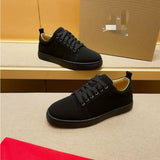 Louboutin-style red bottom shoes spring autum red bottom cl european station k-style british casual small black shoes good men's spike shoes