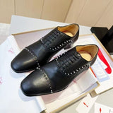 Louboutin-style red bottom shoes spring and summer аcl red bottom gentleman leather shoes men's genuine leather patent leather british style casual youth breathable large size business