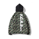 Shark Print Coat Fall Winter Men Camouflage Coat Cotton Coat Teenagers Winter Hooded Jacket