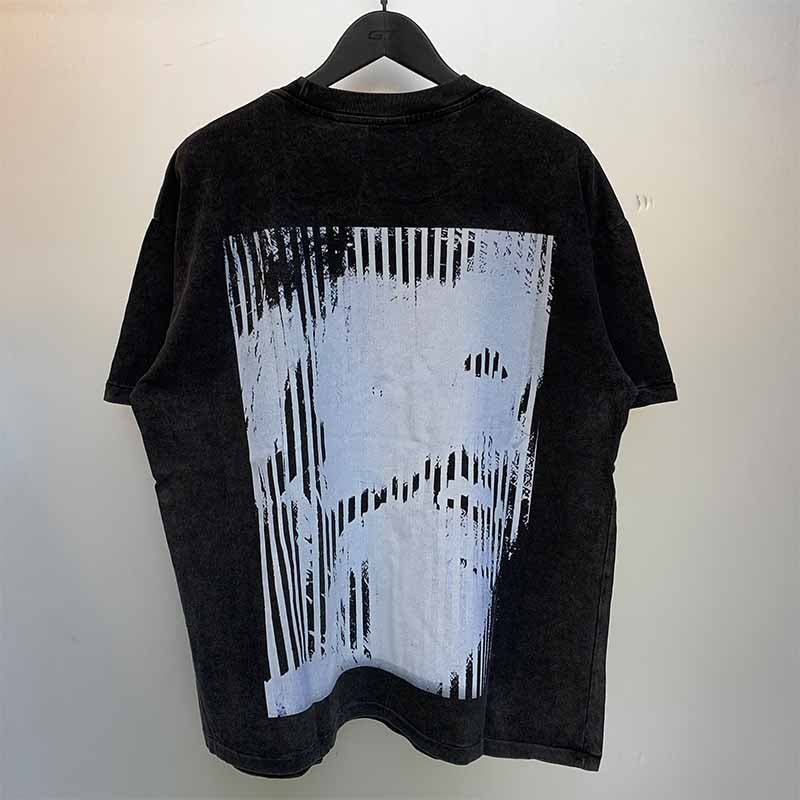 SAINT MICHAEL Vintage T Shirt Direct Spray Washing Water Old Short Sleeve