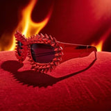 Trendy punk glasses special-shaped spikes and rivets