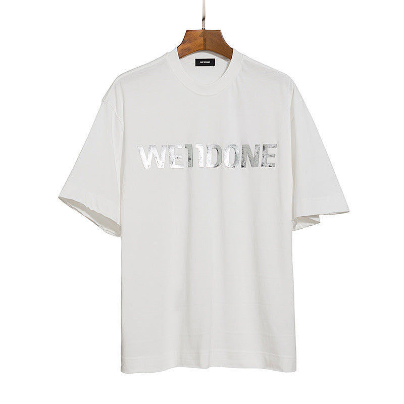 We11 Done T Shirts Embossed Letters Concave-Convex Three-Dimensional Loose All-Match