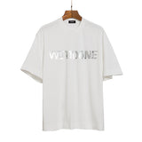 We11 Done T Shirts Embossed Letters Concave-Convex Three-Dimensional Loose All-Match
