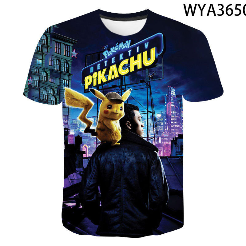Men and Women Pokemon Pikachu T Shirt 3D Digital Printing round Neck Men's and Women's T-shirt