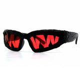 Trendy punk glasses dark style