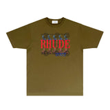 Rhude T Shirts Printed Trendy Pure Cotton