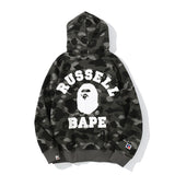 Shark Print Jacket Camouflage Male And Female Couples Wear Plus Size Loose Pullover Hoodie Sweater