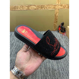 Louboutin-style red bottom shoes fashionexportcl red bottom rivets men's slippers summertrendy flip-flops lightweight non-slip beach shoes cool flip-flops