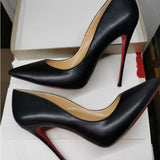 Louboutin-style red bottom shoes exportcl red bottom high heels women's stiletto pointed patent leather flatsfashionsexy style fashionflats