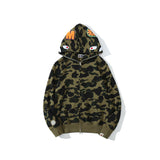 Shark Print Hoodie Autumn And Winter Shark Head Terry Sweater Men'S And Women'S Casual Camouflage Thin Sweater Baggy Coat