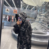 Bathing Ape Hoodie Camouflage Shark Text Embroidered Cardigan Hooded Sweater Jacket